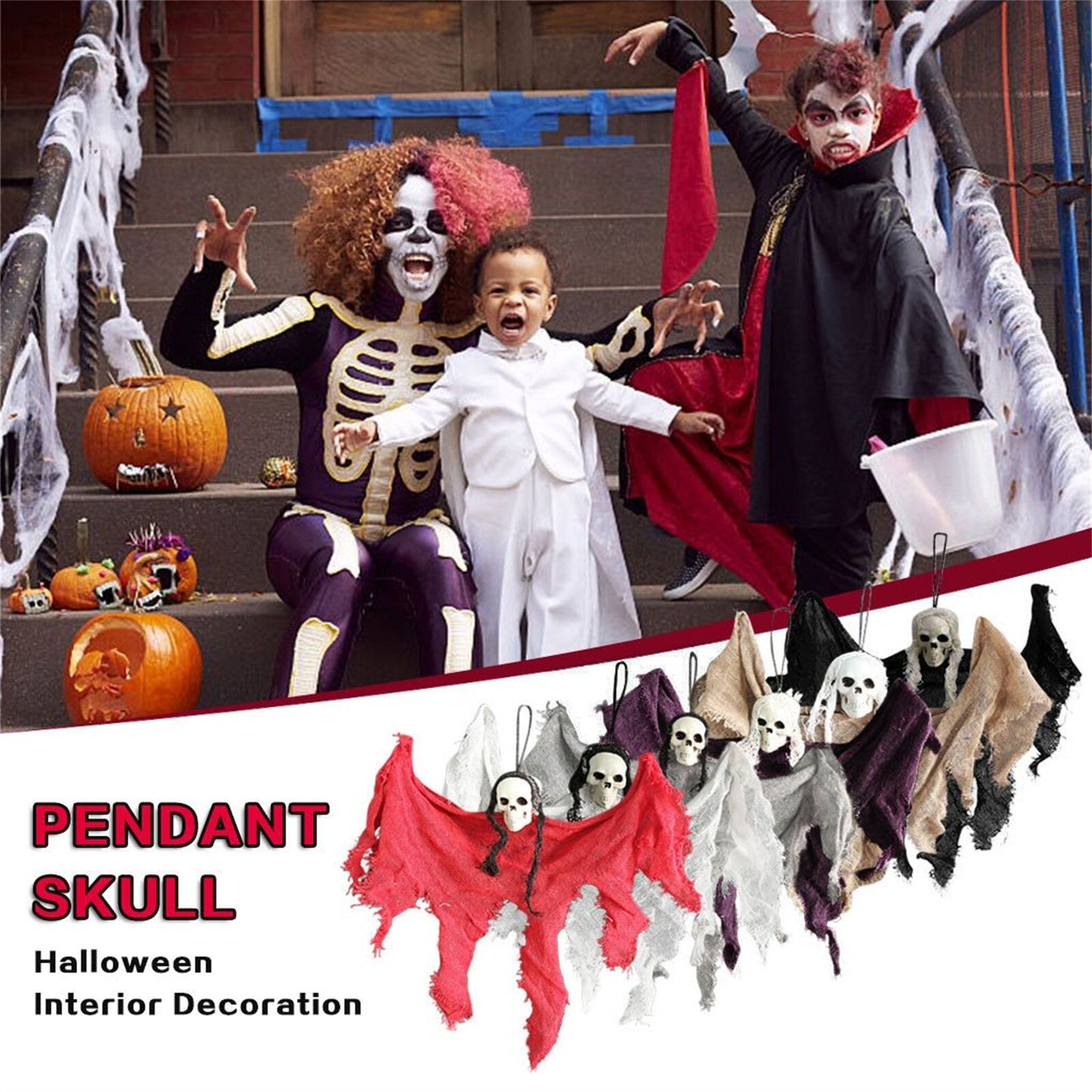 SIX - Skull Ghost Hanging Decoration