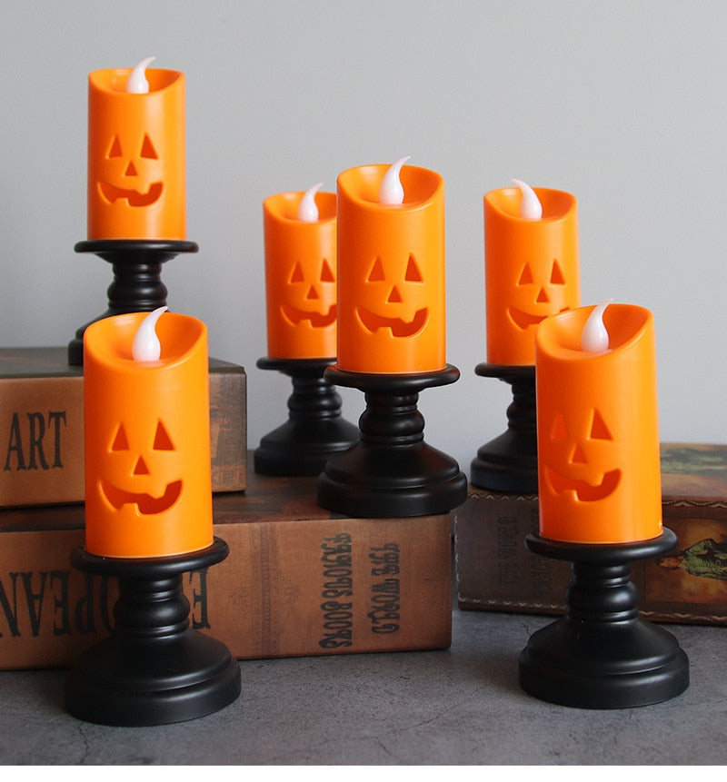 SIX Electric Pumpkin Candles